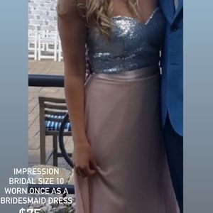 Pink and silver bridesmaid dress